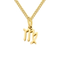 Golden Virgo constellation zodiac necklace with fine curb chain for women - Virgo / Gold
