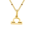 Collier élégant en acier inoxydable doré avec un pendentif signe du zodiaque Balance épuré - Balance / 1 Pièce / Or