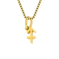 Gold Sagittarius zodiac pendant on box chain minimalist stainless steel necklace - Sagittarius / Gold