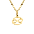 Collier en acier doré à perles avec un pendentif symbole du zodiaque du Cancer - Cancer / 1 Pièce / Or
