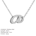 Polished silver stainless steel necklace with 45cm chain and lowercase letter a pendant - Lowercase Letter a Style / A-Steel