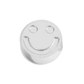 Polierte silberne Smiley-Perle für DIY-Schmuck mit metallischer Gravur-Oberfläche - Smiley - Stahlfarbe