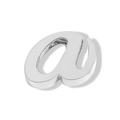 Polished silver stainless steel charm featuring a lowercase letter a in mirror finish - Letter A (Silver)