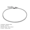 Bracciale da uomo a catena cubana in acciaio inossidabile finitura oro bianco - Stile Piccolo / Oro bianco