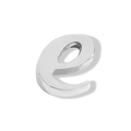 Minimalist polished stainless steel lowercase letter e charm pendant accessory - Letter E (Silver)
