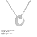 Minimalist silver stainless steel necklace featuring a 7mm lowercase letter C pendant - C-Steel