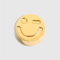 Ciondolo a forma di faccina sorridente in metallo placcato oro 14k per gioielli fai da te - Birichino / Oro
