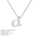Minimalist silver stainless steel necklace with lowercase letter d pendant for women - D-Steel