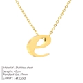 Minimalist 14K gold plated stainless steel necklace featuring a lowercase e pendant - Letter E - Gold
