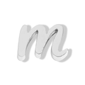 Polished stainless steel lowercase letter m charm pendant with a shiny mirror finish - Letter M (Silver)