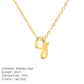 Lowercase g letter pendant necklace in 14K gold finish made of premium stainless steel - Letter G - Gold