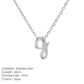 Silver stainless steel 45cm necklace with a minimalist small lowercase letter g pendant - G-Steel