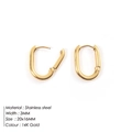 U-shaped stainless steel earrings in 14K gold finish measuring 20x16mm size - 20mm / Gold