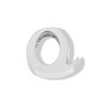 Polished S925 sterling silver lowercase letter a charm with mirror finish - Letter O (Silver)
