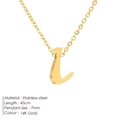 Minimalist 14K gold plated stainless steel necklace featuring letter L pendant - Letter I - Gold