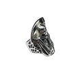 Anillo de calavera gótica para hombre con guadaña de la muerte en acero inoxidable - Circunferencia 54MM-US7 / Color acero