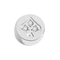 Ciondolo a picche in argento con diamanti brillanti per creazione gioielli DIY - Poker di Picche / Argento