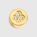 Ciondolo quadrifoglio placcato oro 14k con tre zirconi bianchi scintillanti - Fiori di Poker / Oro
