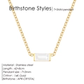 Elegant 14K gold plated stainless steel necklace with April crystal pendant - April White