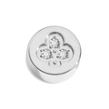 Ciondolo quadrifoglio argento 14k con pietre per accessori di gioielli fai-da-te - Fiori di Poker / Argento