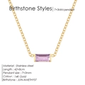 14K gold plated stainless steel June birthstone necklace with purple amethyst pendant - June Purple