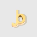 Polished mirror-finish golden stainless steel letter J pendant with high gloss shine - Letter B (Gold)
