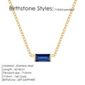 September sapphire gemstone necklace with gold plated stainless steel chain for women - September Royal Blue