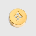 Perla tonda dorata con motivo a rombi e diamanti per gioielli fai da te e accessori - Quadri di Poker / Oro