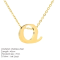 Minimalist 14K gold stainless steel necklace featuring a lowercase letter a pendant - Letter O - Gold