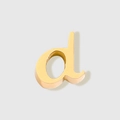 Polished gold mirror finish stainless steel small letter d charm pendant for jewelry - Letter D (Gold)