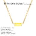 14K gold plated stainless steel November birthstone necklace with yellow gemstone - November Light Yellow