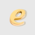 Polished golden mirror finish stainless steel lowercase letter e jewelry charm - Letter E (Gold)