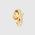 Polished mirror finish stainless steel lowercase letter g charm in bright golden tone - Letter G (Gold)