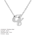 Silver stainless steel 45cm necklace with minimalist lowercase g letter pendant - Q-Steel