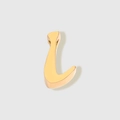 Polished gold mirror finish stainless steel letter charm accessory in lowercase - Letter I (Gold)