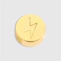 Accessorio per orecchino a perno dorato rotondo con incisione a fulmine - Fulmine / Oro
