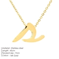 14K gold plated stainless steel initial necklace with 45cm fine chain and small pendant - Letter S - Gold