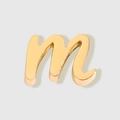 Polished gold stainless steel lowercase letter m charm bead with mirror finish - Letter M (Gold)