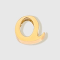 Polished gold finish stainless steel pendant featuring lowercase letter a shape - Letter O (Gold)