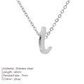 Minimalist stainless steel necklace featuring a small silver lowercase letter t pendant - T-Steel