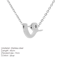 Minimalist silver stainless steel 45cm necklace with a lowercase 7mm alphabet pendant - V-Steel
