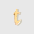 Polished gold-plated stainless steel lowercase letter t alphabet charm pendant for DIY - Letter T (Gold)