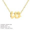Minimalist stainless steel necklace featuring a 14K gold plated lowercase w pendant - Letter W - Gold