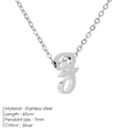 Minimalist silver stainless steel necklace with small artistic letter G pendant - Z-Steel