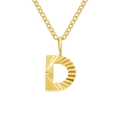 Customized golden stainless steel necklace featuring a textured letter D pendant - Letter D / Gold