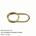 Minimalist double line crisscross ring in 14K gold finish made of stainless steel - Circumference 49MM-US5 / 18K Gold