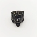 Gunmetal tiger head ring with matte finish and detailed 3D carving in hip-hop style - Circumference 54MM-US7 / Stereo Tiger Head Style (TR24060) / Black