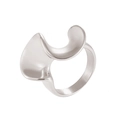 Modern minimalist silver-plated stainless steel ring with wave geometric design - Silver - 10 Pieces/pack / Circumference 54MM-US7