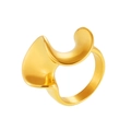 Minimalist 18K gold plated stainless steel ring with organic wavy design on white background - Gold - 10 Pieces/pack / Circumference 54MM-US7