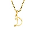 Collier plaqué or poli avec pendentif lettre D orné d'un petit design de cœur - Style Lettre D / Or